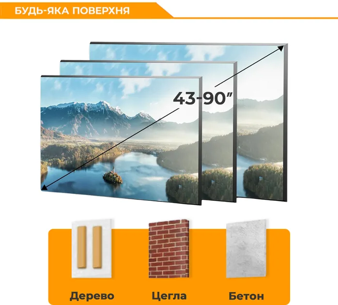 Зображення товару Кронштейн похилий для тв Unibracket 43"-90" SLIM 64 6