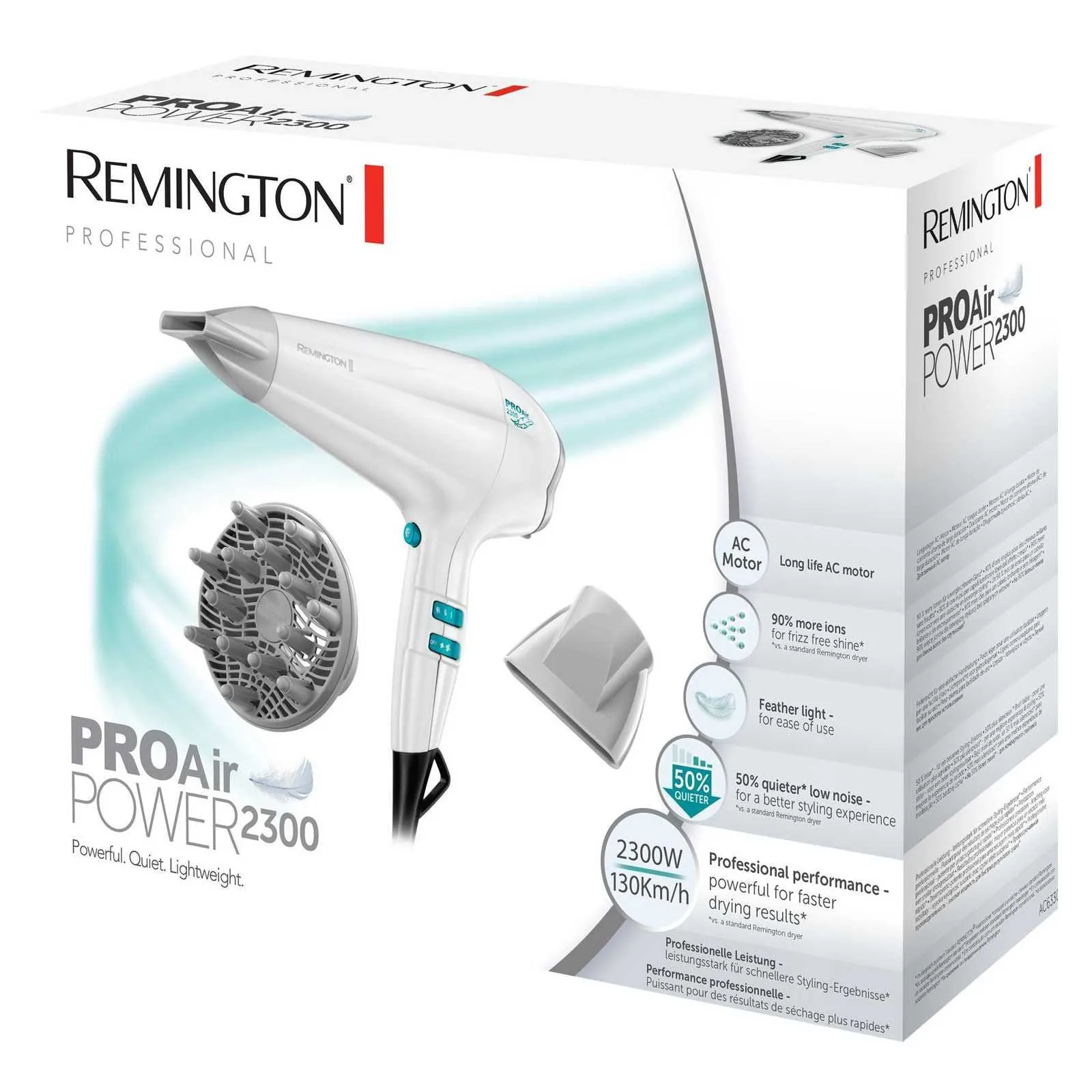 Зображення товару Фен Remington 2300вт.,2 реж.швидк.,3 реж.темп.,холодне повітря,концентратор,дифузор. AC63301