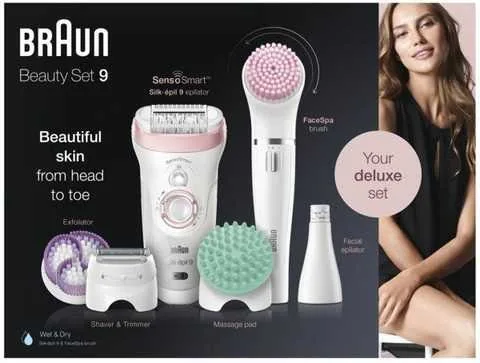 Зображення товару Епілятор BRAUN Beauty Set 9 від аккумулятора 50хв.,пінцет 40шт.,насад.массаж.,пілінг,триммер,підсвітка,інд.заряда.1