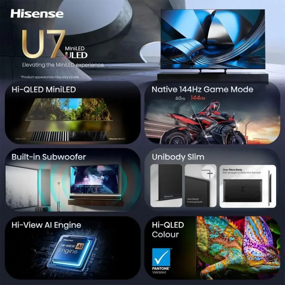Зображення товару Телевізор Hisense діагональ 50" UHD 50U7SE3