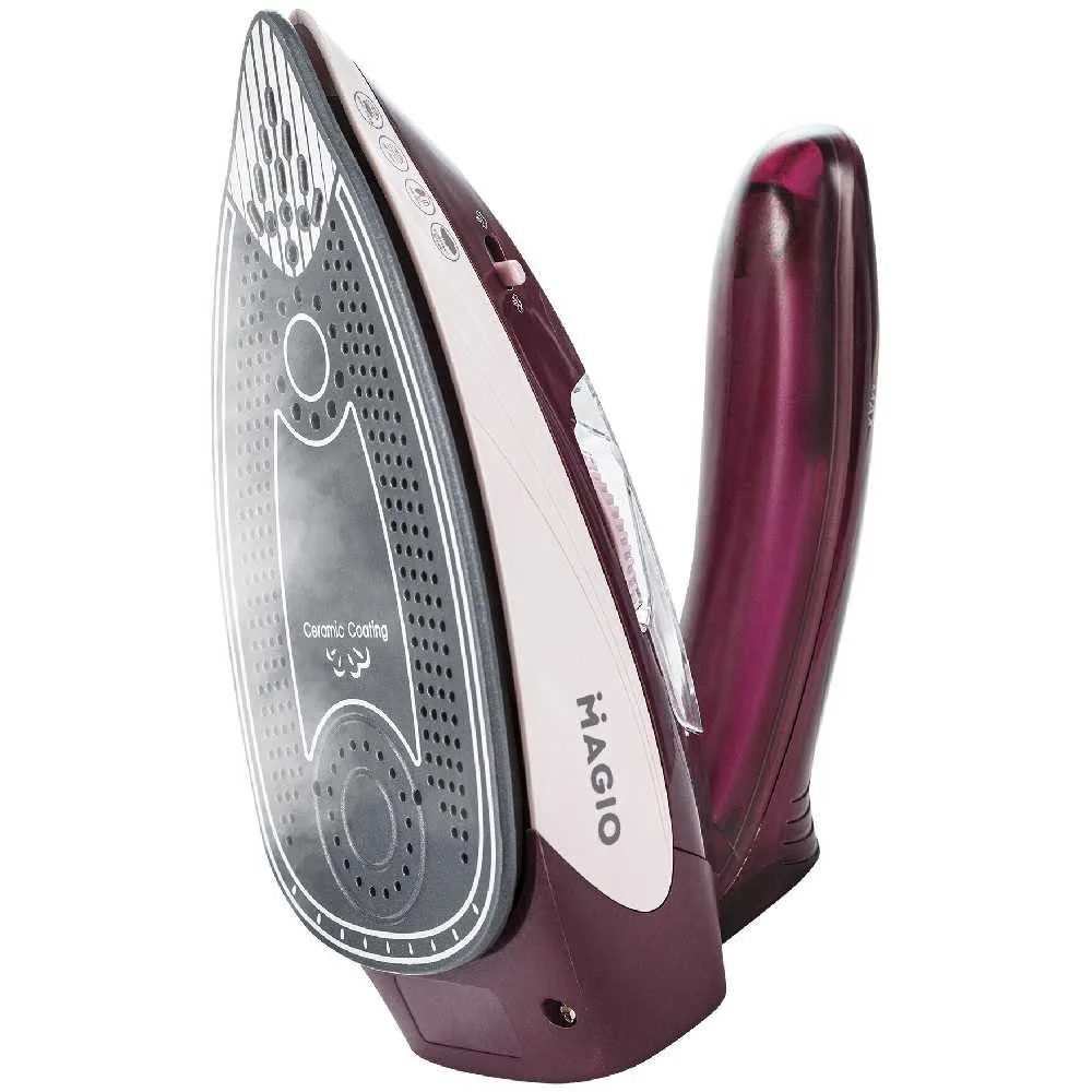 Зображення товару Праска Magio дорожній,1100вт.,під.кераміка,паровий,,рез.для води 75мл.,інд.роботи. MG-5492