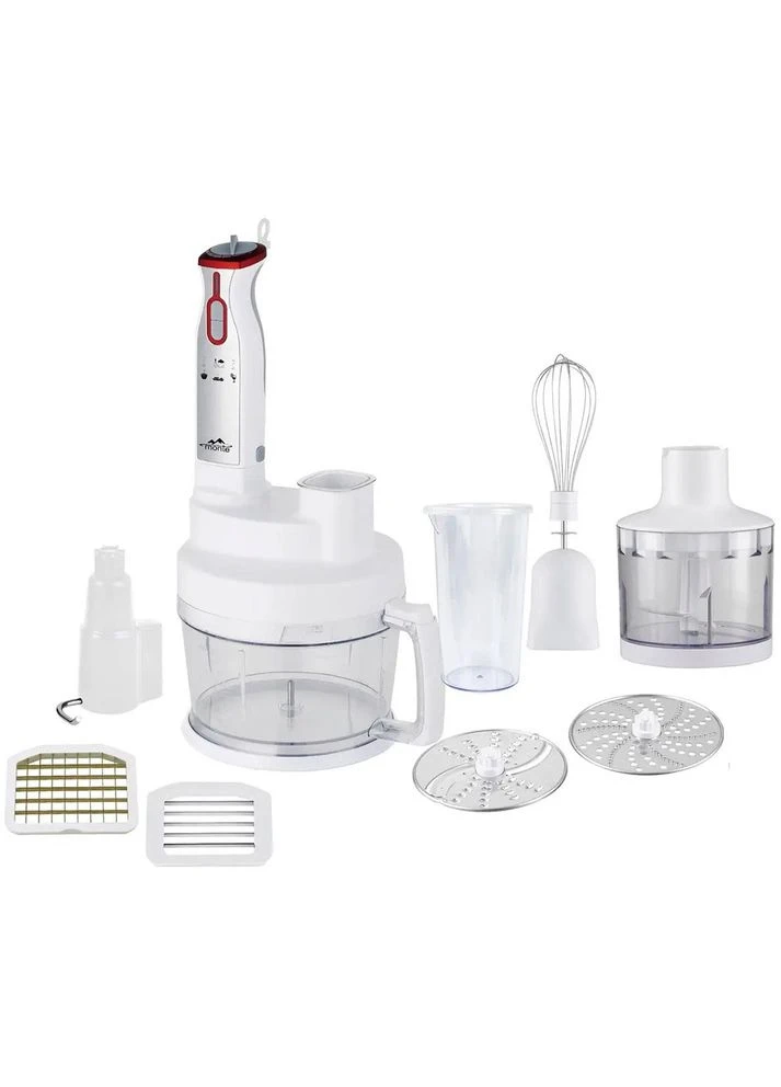 Блендер Monte 1000Вт.рег швидк.мет. ножка.терки:для дерун.груба і дрібна терка.шинков.подрібн.фрі.кубикорізка. MT-1912 W Блендер Monte 1000Вт.рег швидк.мет. ножка.терки:для дерун.груба і дрібна терка.шинков.подрібн.фрі.кубикорізка. MT-1912 W фото товару