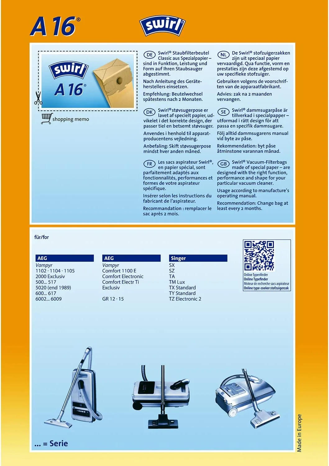 Зображення товару Мішок для пилос. Swirl Swirl A161