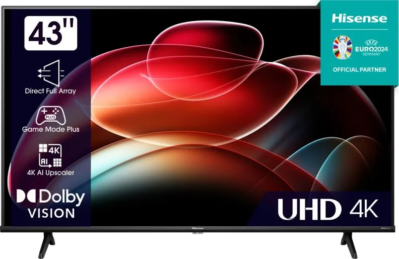 Телевізор Hisense діагональ 43",UHD 4K(3840x2160),опер.сист.VIDAA,динаміки 2х10вт. 43A6K Телевізор Hisense діагональ 43",UHD 4K(3840x2160),опер.сист.VIDAA,динаміки 2х10вт. 43A6K фото товару
