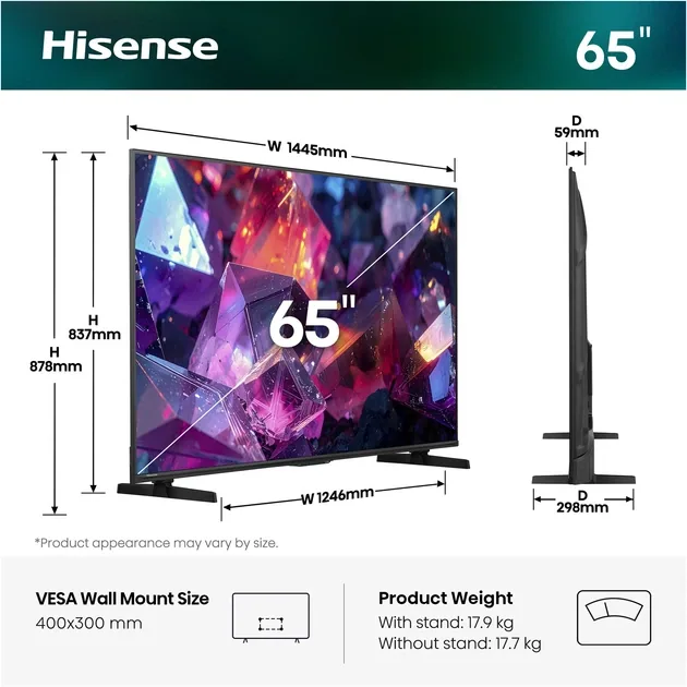 Зображення товару Телевізор Hisense діагональ 65" Qled 65E7S PRO 6