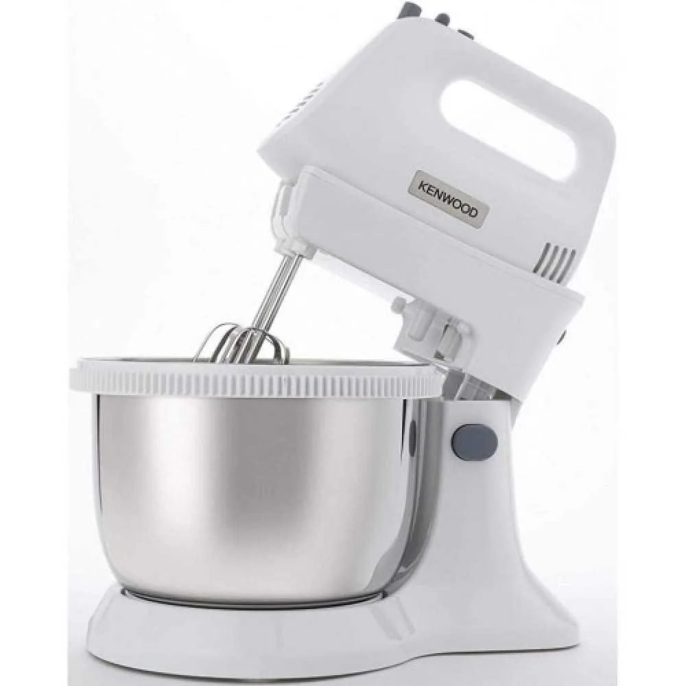 Зображення товару Міксер з чашею Kenwood 450вт.,2 вінчик,2 гачки для тіста,5 реж.швидк.,чаша метал 3.4л. HMP34.A0WH1