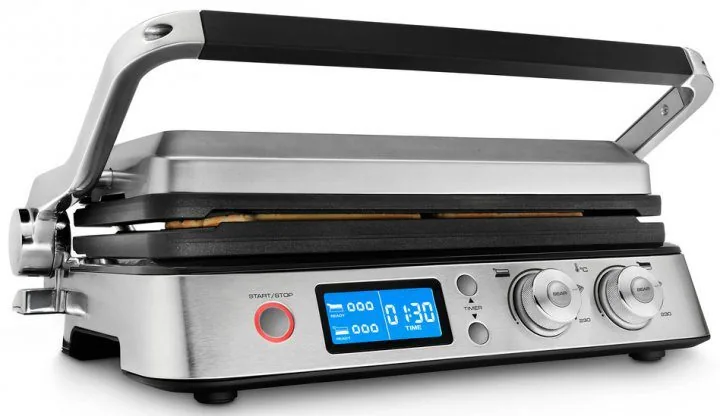 Зображення товару Гриль Delonghi 2000вт.,рег.темп.60-230°С
,таймер 45хв.,антиприг.,пласт.для вафель.,електр.диспл. CGH 1030D1