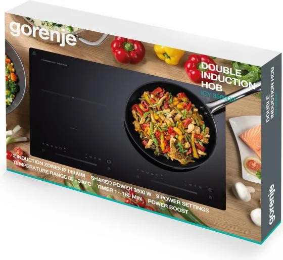 Зображення товару Електроплита індукційна 2-х камф. Gorenje 2камф.по 2000вт.,скло-керам.,кер.сенс.,рег.темп.,таймер. ICY 3500 DP2