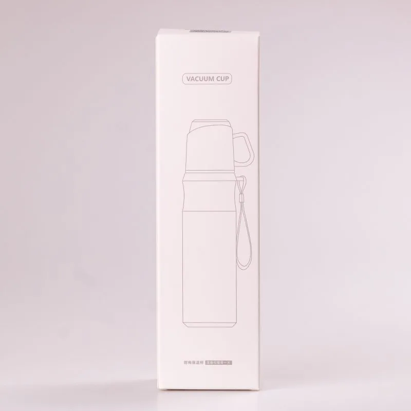 Зображення товару Термос Vacuum cup із нержавійки 600 мл із чашкою та ремінцем тримас тепло до 12 годин HPGM80155B1