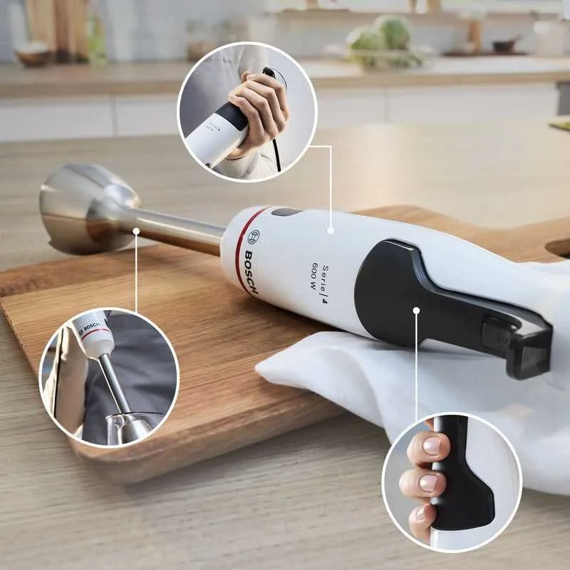 Зображення товару Блендер Bosch 600вт.,ніжк.нерж.,стакан 600мл.,керамічна муфта,плавне регулування швидкості. MSM4W2101