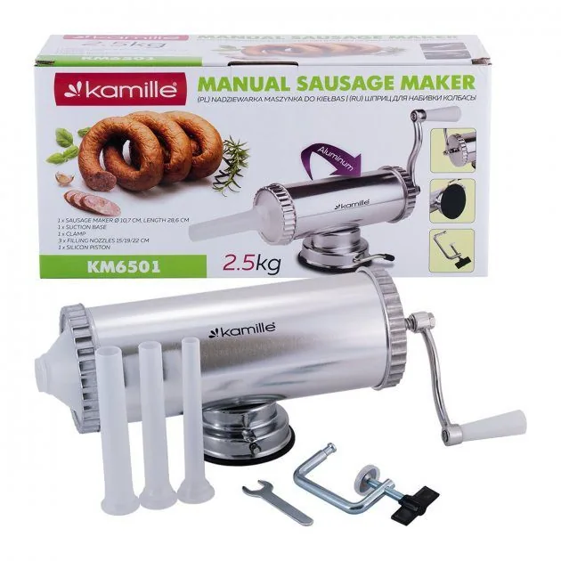 Шприц ковбасний Kamile 2.5кг гориз KM-6501 Шприц ковбасний Kamile 2.5кг гориз KM-6501 фото товару