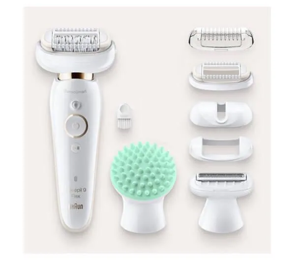 Зображення товару SALE!!! Епілятор Braun аккумулятор 50хв.,тип:сухе,вологе,насадки:для обличчя,,пілінг,триммер,голов.плав.,інд.заряда,підсвітка. SES 9020 3D1