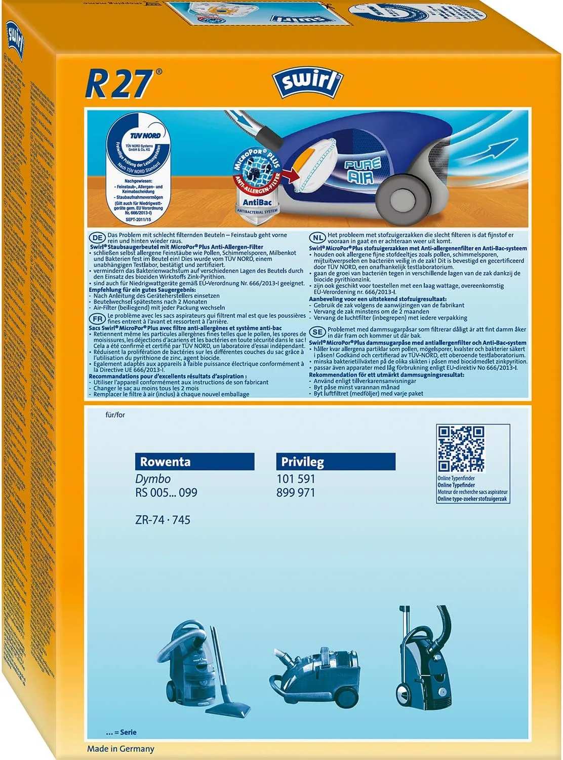 Зображення товару Мішок для пилос. Swirl Swirl R271