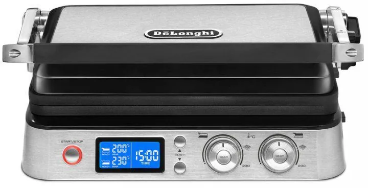 Зображення товару Гриль Delonghi 2000Вт,антиприг.покр.,таймер 45хв.,датч.темп.,режими:контакт.гриль,барбекю,дисплей. CGH 1012D1