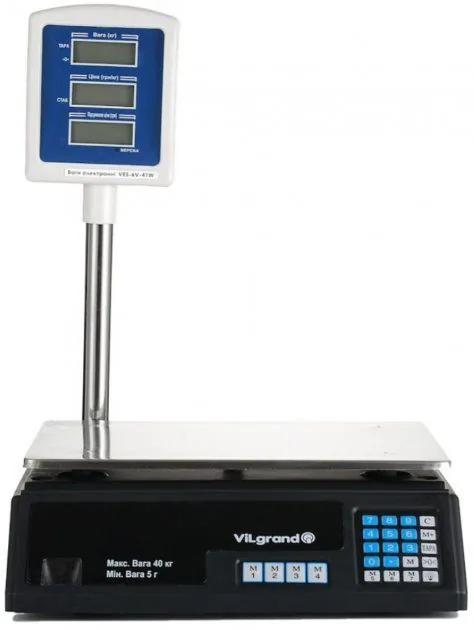 Зображення товару Ваги торгівельні Vilgrand з гусаком 40кг VES-6V-41W1