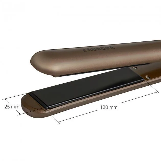 Зображення товару Випрямляч Aurora 30вт.,кераміка,щипці 25мм.,темп.205 - 235°С
,плав.пласт.,повор.шнура. AU 3661