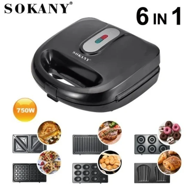 Зображення товару Сендвічниця-мультимейкер 6в1 Sokany ЅK-908В3