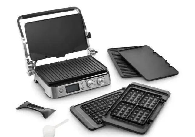 Зображення товару Гриль Delonghi 2000вт.,рег.темп.60-230°С
,таймер 45хв.,антиприг.,пласт.для вафель.,електр.диспл. CGH 1030D2