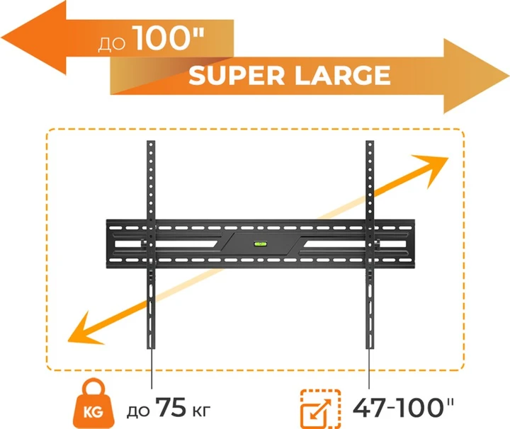 Зображення товару Кронштейн похилий для тв Brateck 47"-100" KL38-69T1