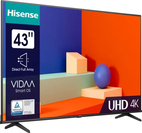 Зображення товару Телевізор Hisense діагональ 43",UHD 4K(3840x2160),опер.сист.VIDAA,динаміки 2х10вт. 43A6K2