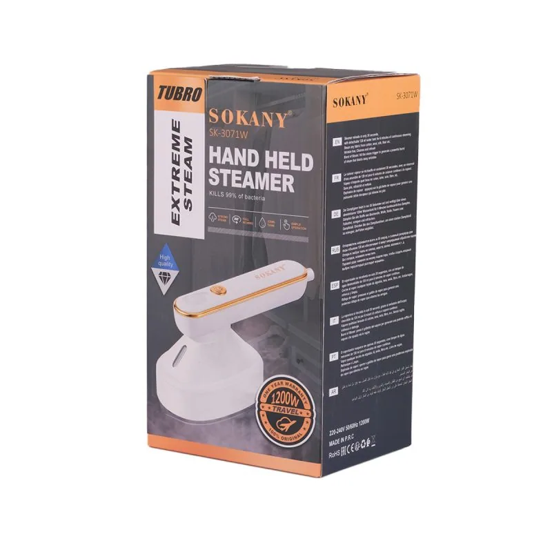 Зображення товару Відпарювач Sokany 1200 Вт дорожній, праска парова портативна. SK-3071WW1