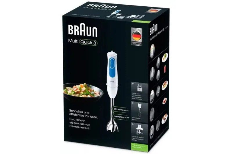 Зображення товару Блендер Braun Aperitive 700вт.,ніжк.,нерж.,стакан 600мл.,подрібнювач 350мл.,чаша 1250мл.вінчик.2