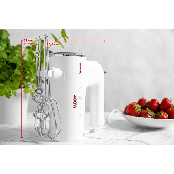 Зображення товару Міксер Mpm  400вт.,,2 вінчик.,2 гачки для тіста.,6 реж.швид. MMR-182