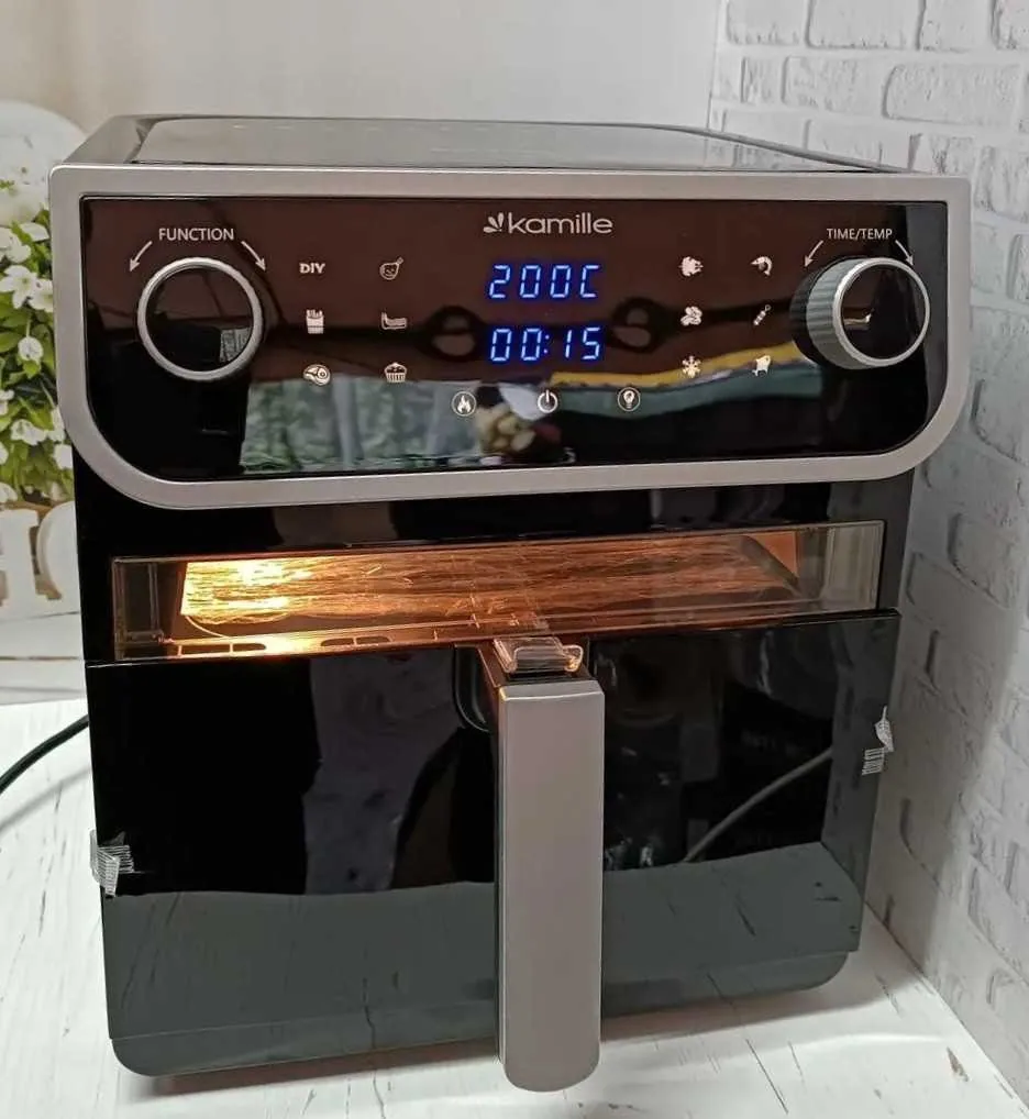 Зображення товару Аерофритюрниця Kamille 1400вт.,8л.,керування механічне/сенсорне,8 автом.програм. KM-68211