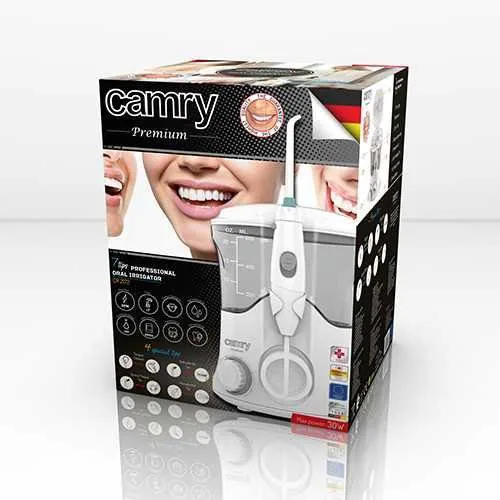 Зображення товару Зубний ірригатор Camry від мережі,рез.для води 600мл.,7 насад.,автовикл.1