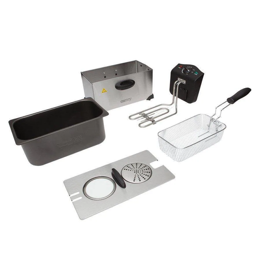 Зображення товару Фритюрниця Camry 2000вт.,3л.,корпус пластик,темп.до 190°C,знімна чаша,оглядове вікно. CR 49091