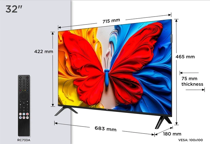 Зображення товару Телевізор Tcl діагональ 32" Qled FHD 32S5K5