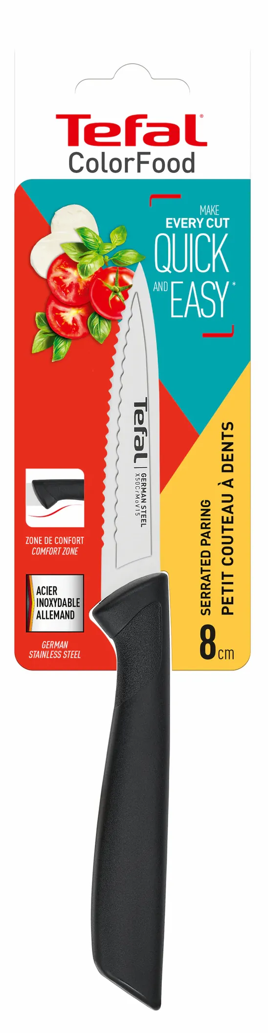 Зображення товару Ніж для овочів із зубчиками Tefal Colorfood 8 cм K27311041