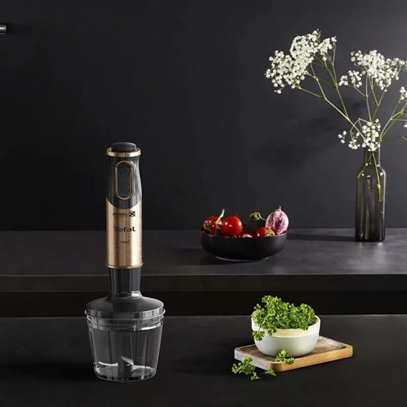 Зображення товару Блендер Tefal 1000вт.,ніжк.нерж.,стакан 800мл.,подрібнювач 500мл.,вінчик. HB656G101