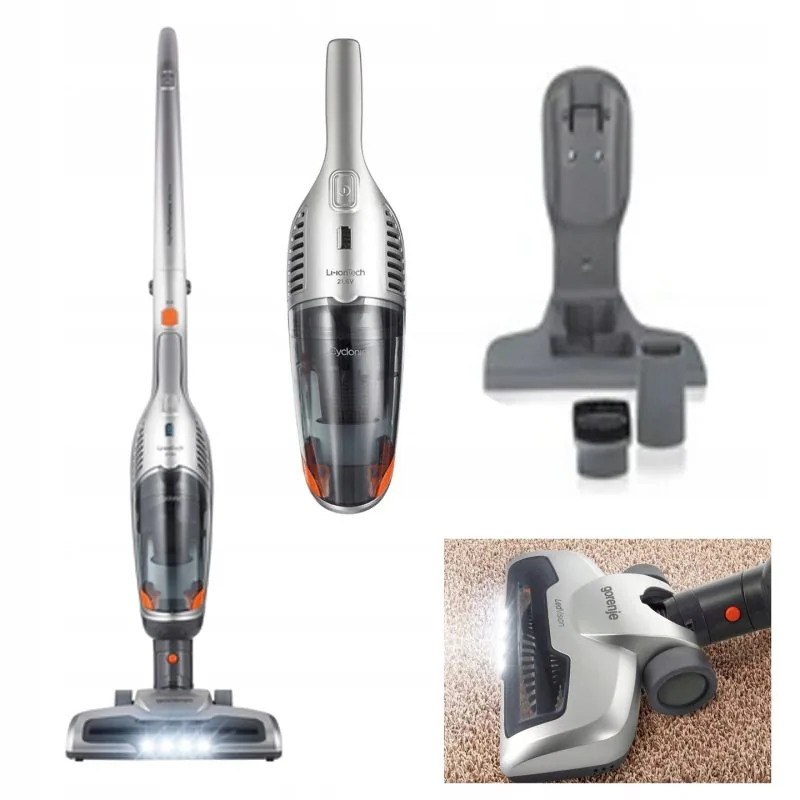 Зображення товару Пилосос-вертикальний Gorenje аккумулятор 60хв.,час повної зарядки 6год.,125вт.,колба 600мл.,HEPA фільтр,турбощітка,,LED підсвітка. SVC 216 FS1