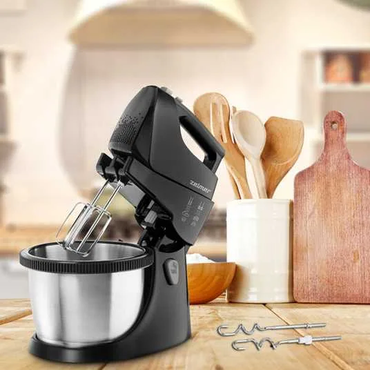 Зображення товару Міксер з чашею Zelmer 750вт.,2 вінчик.,2 гачки для тіста,чаша пласт.3л.,5 реж.швид.,турборежим. ZHM 2559 BS1