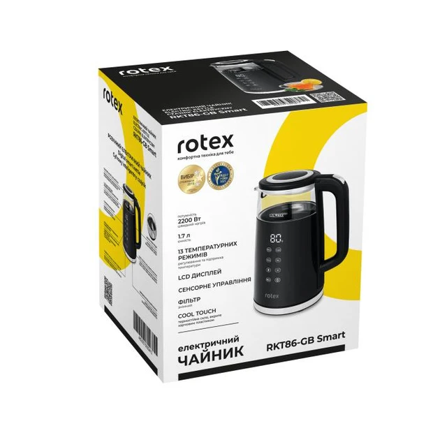 Зображення товару Чайник скло Rotex RKT86-GB3