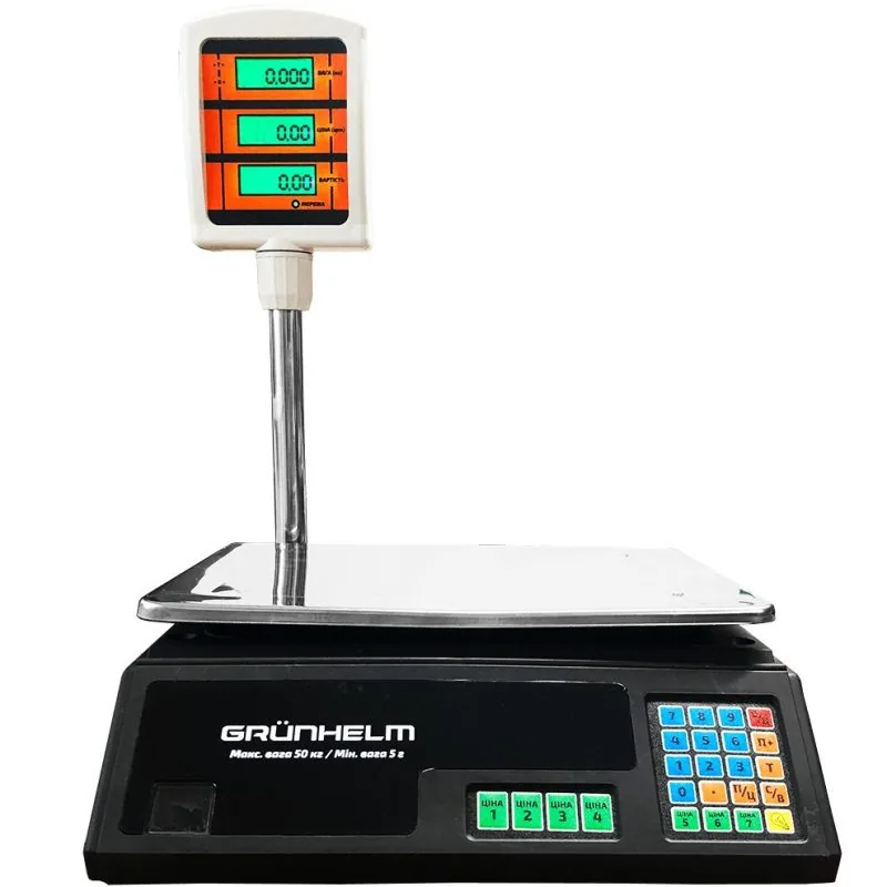 Зображення товару Ваги торгівельні Grunhelm 50кг,крок-5гр,до 100годин GSC-0501