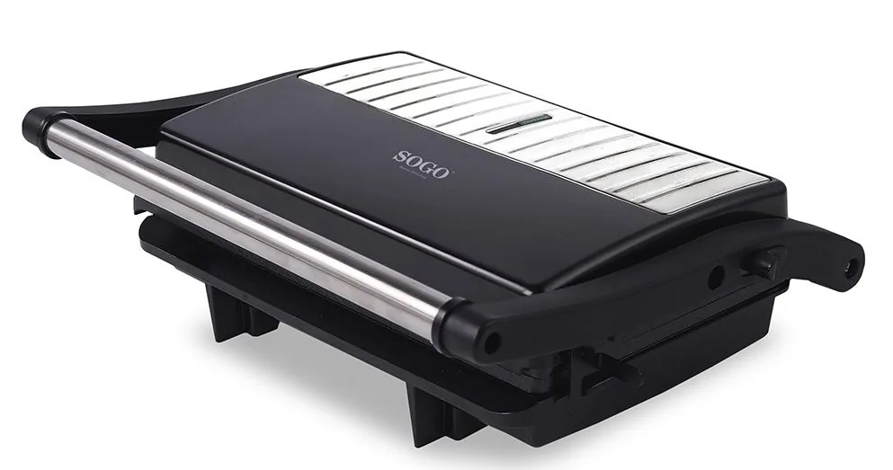 Гриль Sogo 1000 Вт. 27 х 22 см. Відкриття на 180 градусів, антипригарне покриття, SAN-SS-7126 Гриль Sogo 1000 Вт. 27 х 22 см. Відкриття на 180 градусів, антипригарне покриття, SAN-SS-7126 фото товару